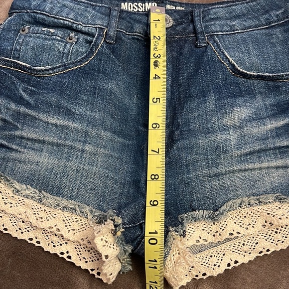 MOSSIMO | Distressed Denim Lace Shorts - sz 1 - Picture 9 of 11